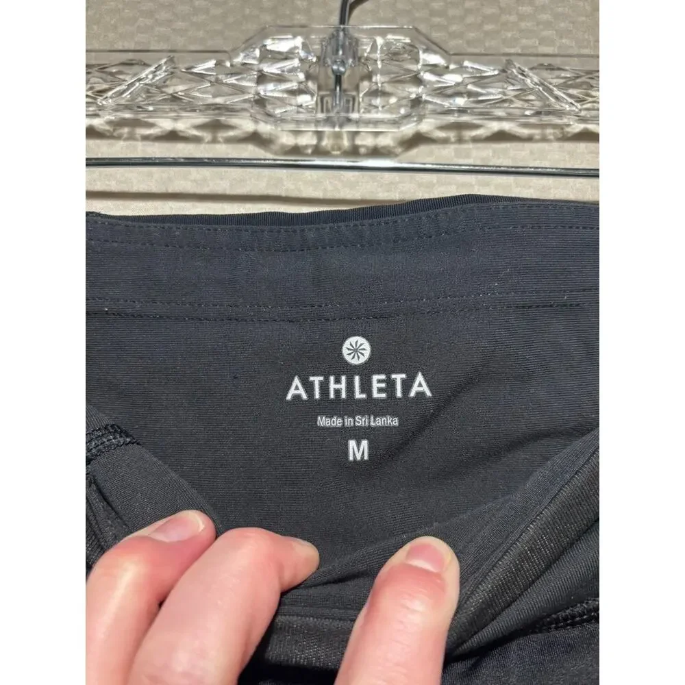Athleta Skirt Skort Mini Womens Medium Black Tennis Golf Breathable Stretch